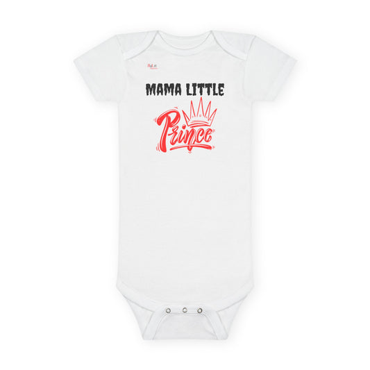 R2L Apparels Mama Little Prince Organic Baby Bodysuit - Fashionable Onesie for Newborns