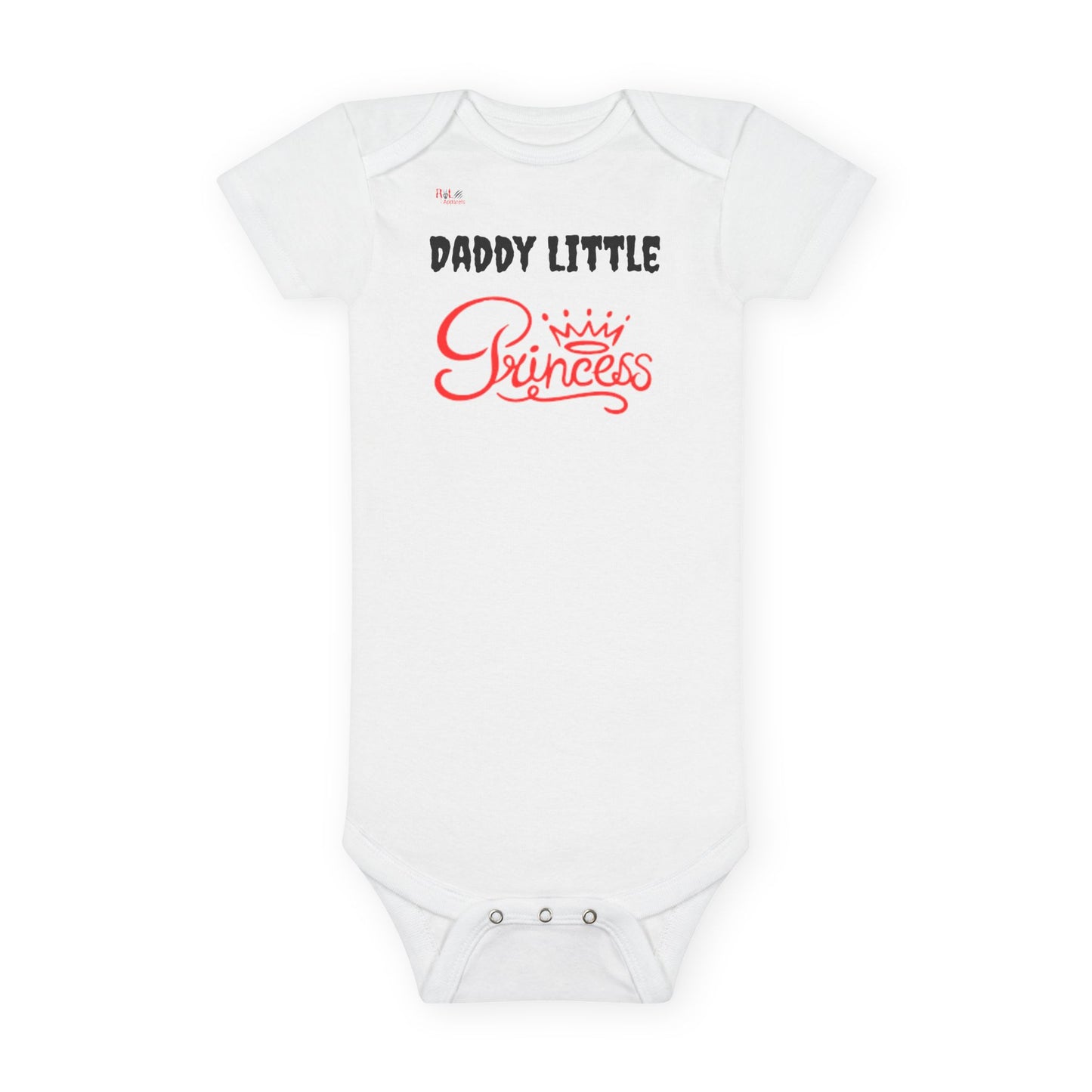 R2L Apparels Girls Organic Baby Bodysuit - Princess Design - Perfect Gift for Little Royalty